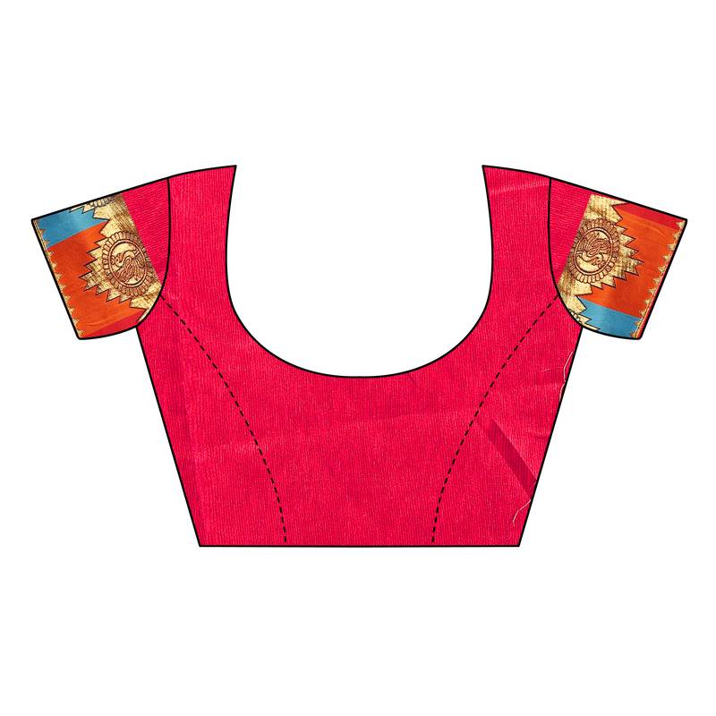 Yellow Plain Chanderi Cotton Saree With Blouse