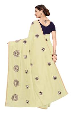 Chiku embroidered chanderi silk saree with blouse 4