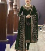 Green embroidered georgette salwar