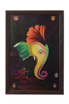 Lord Ganesha Satin Matt Texture UV Art Painting