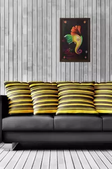 Lord Ganesha Satin Matt Texture UV Art Painting