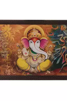 Lord Ganesha Satin Matt Texture UV Art Painting