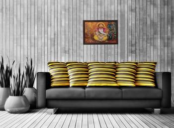Lord Ganesha Satin Matt Texture UV Art Painting 2