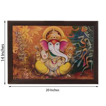 Lord Ganesha Satin Matt Texture UV Art Painting 3