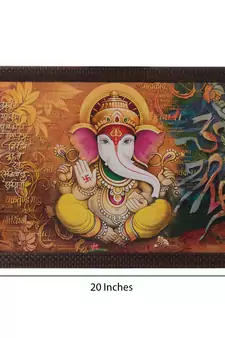 Lord Ganesha Satin Matt Texture UV Art Painting