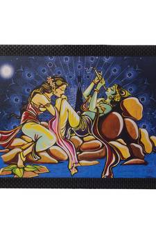 Radha Krishna Love Moments Satin Matt Texture UV Art Painting