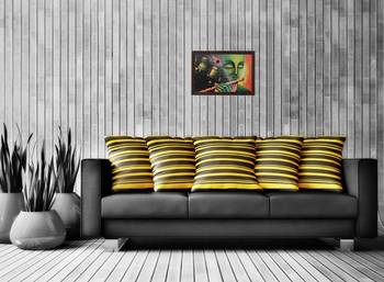 Krishna Playing Flute Satin Matt Texture UV Art Painting 2
