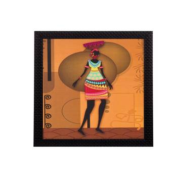 Dancing Tribal Woman Satin Matt Texture UV Art Painting 1