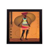 Dancing Tribal Woman Satin Matt Texture UV Art Painting