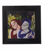Abstract Radha Krishna Satin Matt Texture UV Art Painting