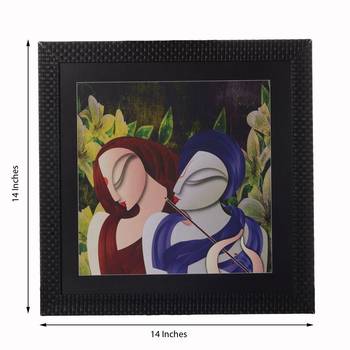 Abstract Radha Krishna Satin Matt Texture UV Art Painting 3