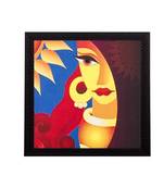 Abstract Beautiful Woman Satin Matt Texture UV Art Painting