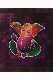 Colorful Lord Ganesha Satin Matt Texture UV Art Painting