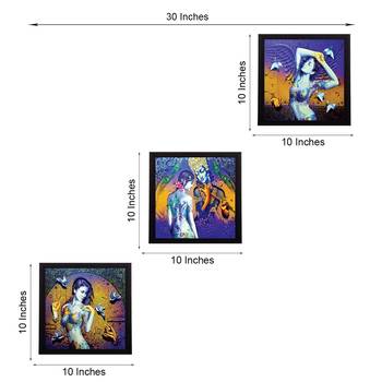 Set of 3 Abstract Lady Satin Matt Texture UV Art Painting 2