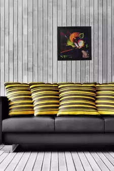 Krishna Playing Flute Satin Matt Texture UV Art Painting