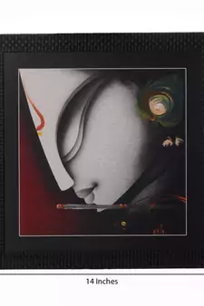 Krishna Playing Flute Satin Matt Texture UV Art Painting