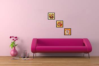 Set Of 3 Abstract Figures Satin Matt Texture UV Art Painting 2