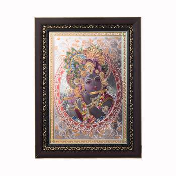 Lord Krishna Laminated Silver and Golden Foil 1