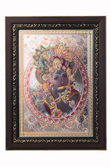 Lord Krishna Laminated Silver and Golden Foil