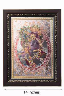 Lord Krishna Laminated Silver and Golden Foil
