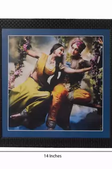 Radha Krishna Satin Matt Texture UV Art Painting