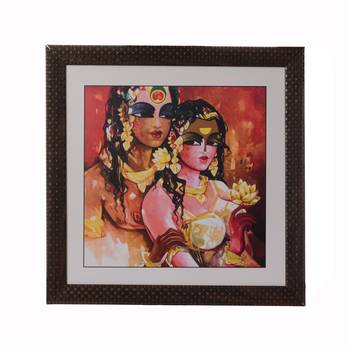 Radha Krishna Satin Matt Texture UV Art Painting 1