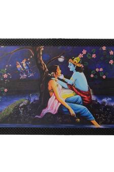 Radha Krishna Satin Matt Texture UV Art Painting