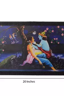 Radha Krishna Satin Matt Texture UV Art Painting