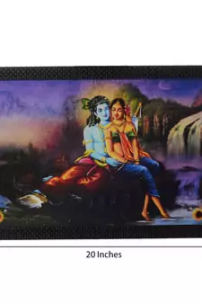 Radha Krishna Satin Matt Texture UV Art Painting