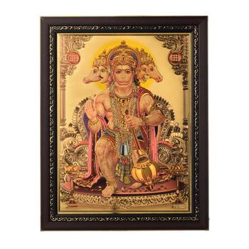 Lord Hanuman Laminated Golden Foil 1