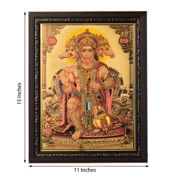 Lord Hanuman Laminated Golden Foil 3