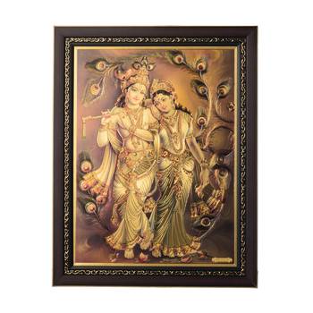 Radha Krishna Laminated Golden Foil 1