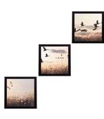 Set Of 3 Flying Birds Scenary Satin Matt Texture UV Art Painting