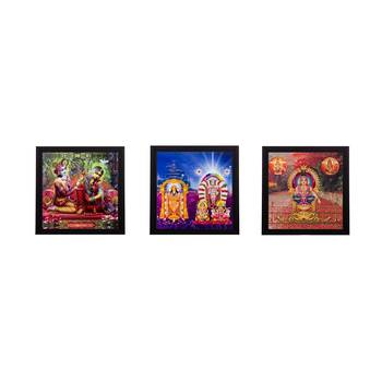 Set Of 3 Religious Satin Matt Texture UV Art Painting 1