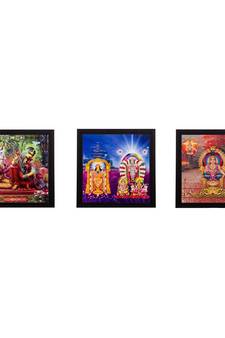 Set Of 3 Religious Satin Matt Texture UV Art Painting
