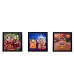 Set Of 3 Religious Satin Matt Texture UV Art Painting