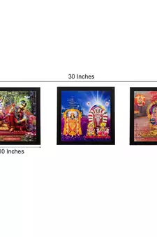 Set Of 3 Religious Satin Matt Texture UV Art Painting