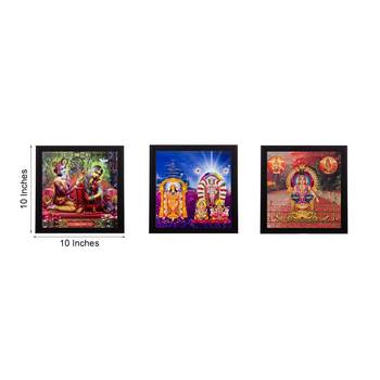 Set Of 3 Religious Satin Matt Texture UV Art Painting 3