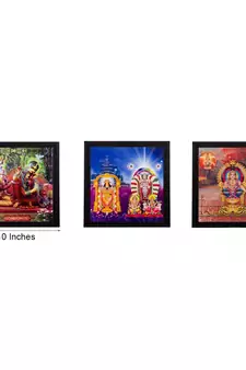 Set Of 3 Religious Satin Matt Texture UV Art Painting