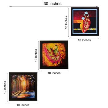 Set Of 3 Abstract Designs Satin Matt Texture UV Art Painting 2