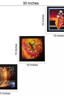 Set Of 3 Abstract Designs Satin Matt Texture UV Art Painting