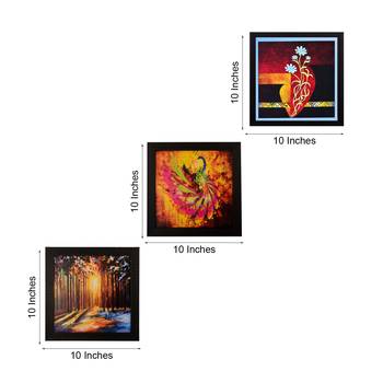 Set Of 3 Abstract Designs Satin Matt Texture UV Art Painting 3