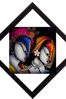 Radha Krishna Satin Matt Texture UV Art Painting