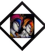 Radha Krishna Satin Matt Texture UV Art Painting