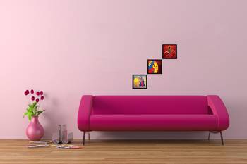 Set Of 3 Abstract Women Figures Satin Matt Texture UV Art Painting 2