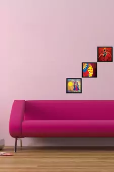 Set Of 3 Abstract Women Figures Satin Matt Texture UV Art Painting