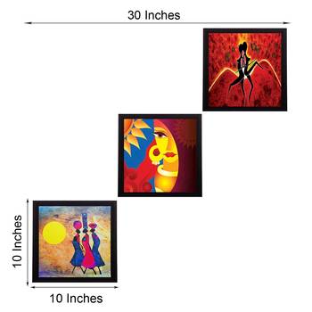 Set Of 3 Abstract Women Figures Satin Matt Texture UV Art Painting 3