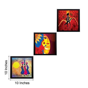 Set Of 3 Abstract Women Figures Satin Matt Texture UV Art Painting 4