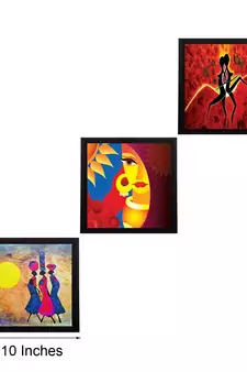 Set Of 3 Abstract Women Figures Satin Matt Texture UV Art Painting
