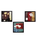 Set Of 3 Decorative Botanical Floral Pot Satin Matt Texture UV Art Painting